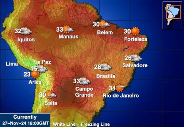 Peru Vejret temperatur kort 