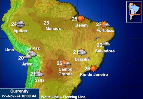 Peru Harta temperaturii vremii 