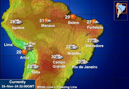 Peru Temperatura Mapa pogody 