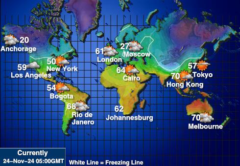 Pitcairn Temperatura Mapa pogody 