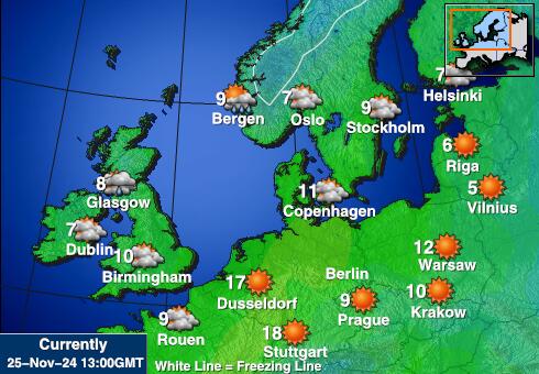 Poland Mapa temperatura Tempo 