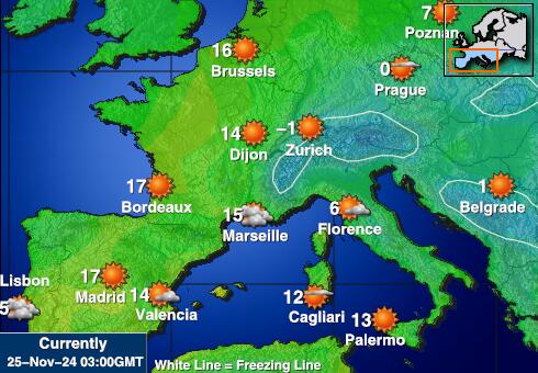 Portugal Weather Temperature Map 