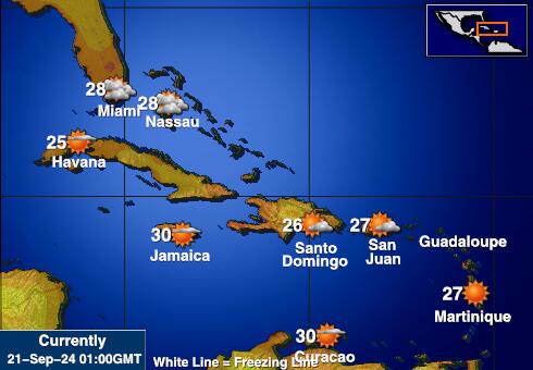 Puerto Rico Ilm temperatuur kaart 