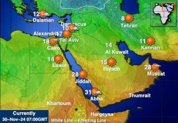 Qatar Været temperatur kart 