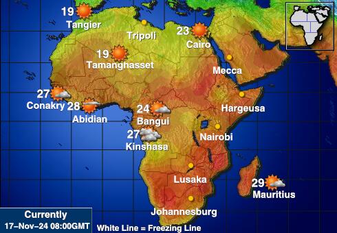 Reunion Vreme Temperatura Zemljevid 