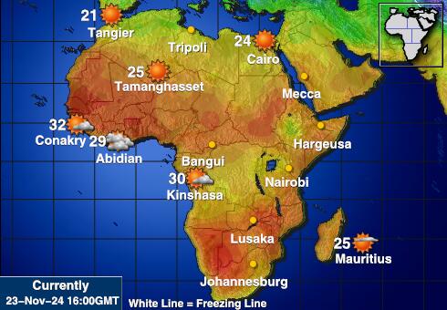 Réunion Vädertemperaturkarta 