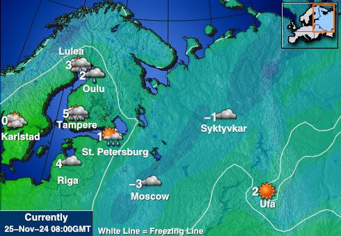 Rumunija Vremenska prognoza, Temperatura, karta 