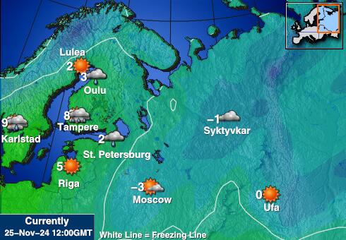 Romania Mapa temperatura Tempo 