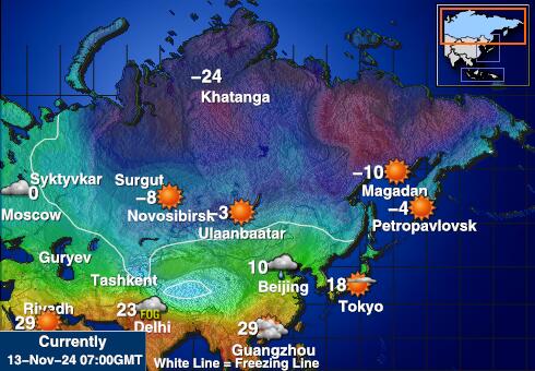 Krievija Laika temperatūra karte 