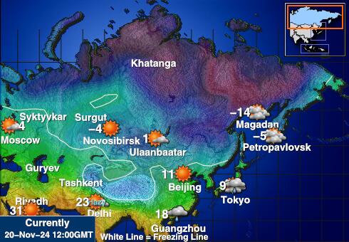 Rusija Vreme Temperatura Zemljevid 