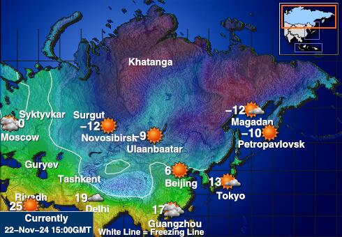 Venemaa Ilm temperatuur kaart 