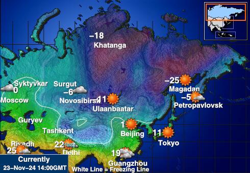 Rusland Vejret temperatur kort 