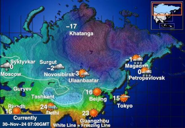 Russland Været temperatur kart 