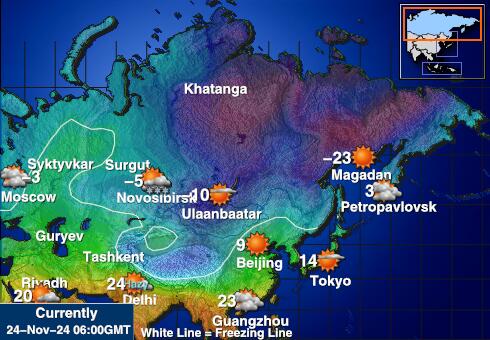 Rosja Temperatura Mapa pogody 