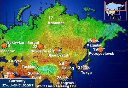 روس موسم درجہ حرارت کا نقشہ 