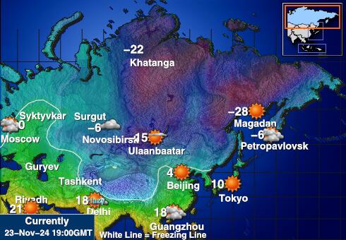 Ryssland Vädertemperaturkarta 