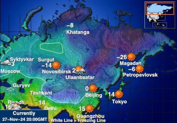 Russland Wetter Temperaturkarte 