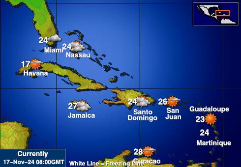 Saint Kitts in Nevis Vreme Temperatura Zemljevid 