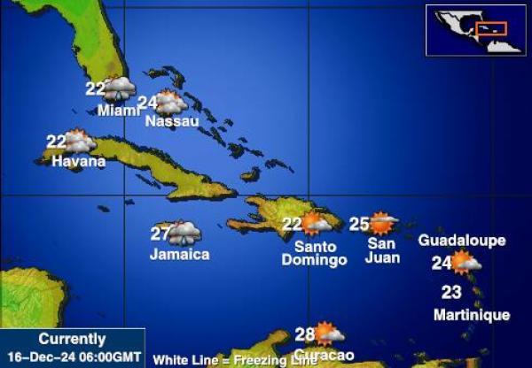 Saint Kitts and Nevis Hava sıcaklığı haritası 