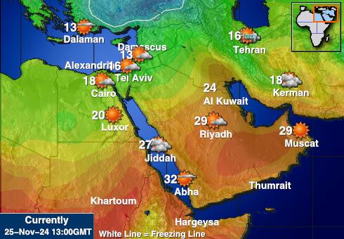 サウジアラビア 天気温度マップ 