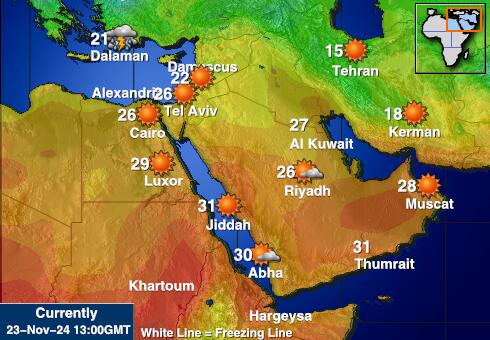 Arabie Saoudite Carte des températures de Météo 