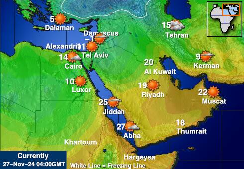 Saudi Arabia Veður hitastig kort 