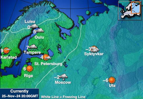 Servië Weer temperatuur kaart 