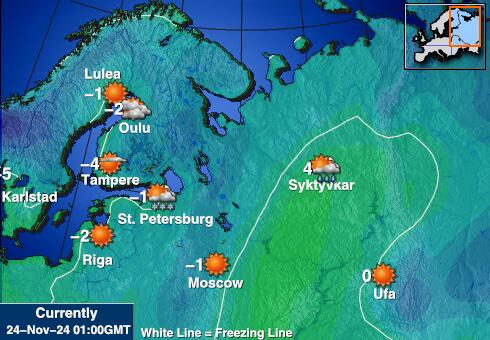 Serbien Wetter Temperaturkarte 