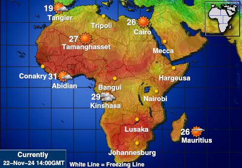 Seišellid Ilm temperatuur kaart 