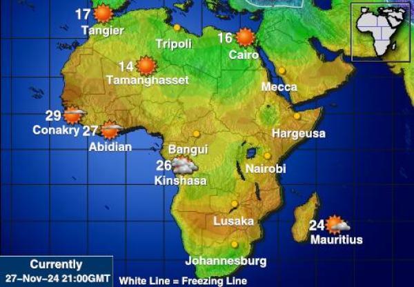 Seychellen Wetter Temperaturkarte 