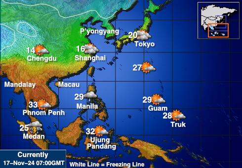 Singapur Vreme Temperatura Zemljevid 