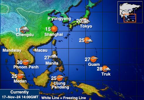 สิงคโปร์ แผนที่อุณหภูมิสภาพอากาศ 