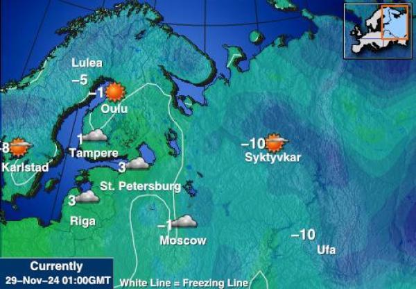 Slovenia Mapa temperatura Tempo 