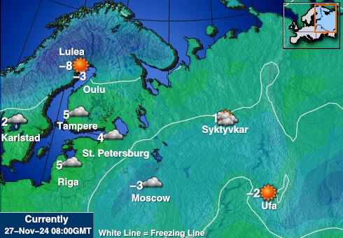 Slovenia Harta temperaturii vremii 