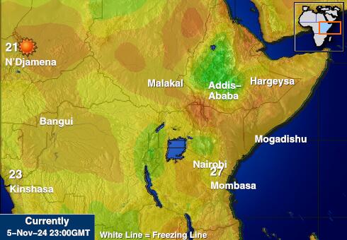 Somalija Vremenska prognoza, Temperatura, karta 