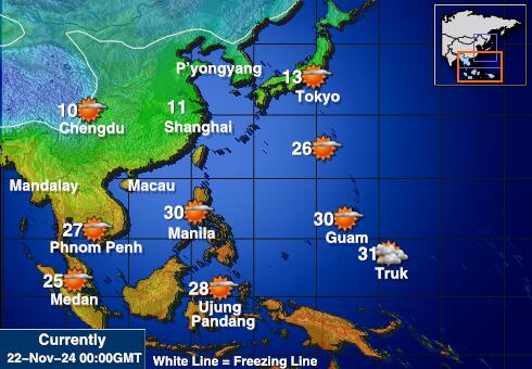 South Korea Weather Temperature Map 