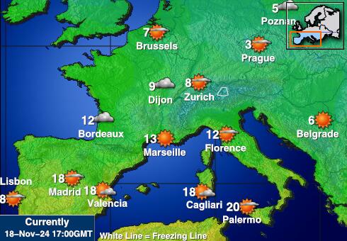 Španija Vreme Temperatura Zemljevid 