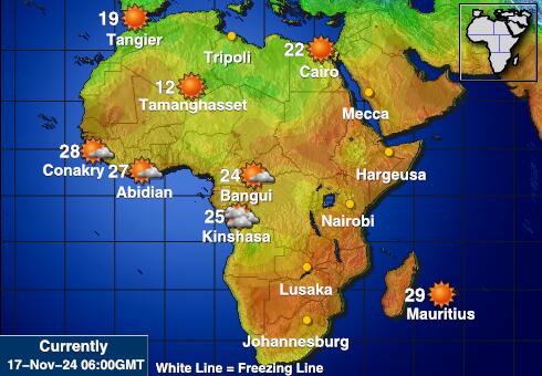 Sudan Vreme Temperatura Zemljevid 