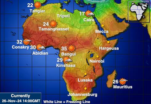 Sudaan Ilm temperatuur kaart 