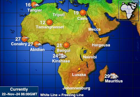 Soedan Weer temperatuur kaart 