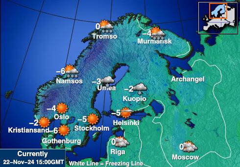 Svalbard Ilm temperatuur kaart 