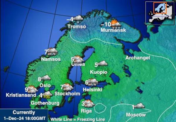 Svalbard Været temperatur kart 