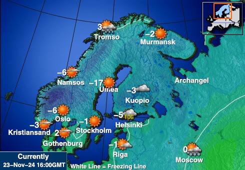 Svalbard Carte des températures de Météo 