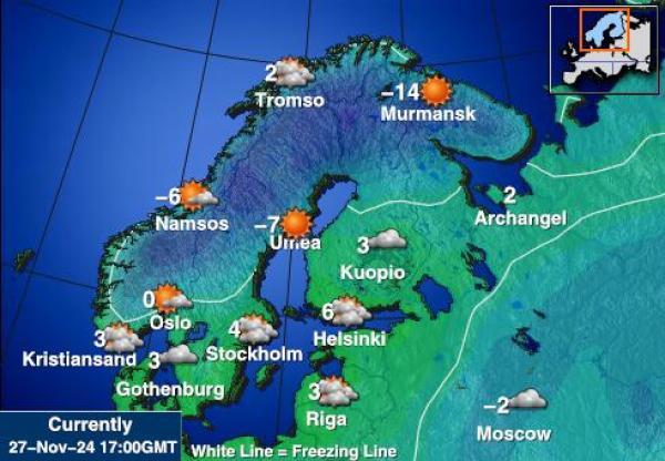 Svalbard Vejret temperatur kort 