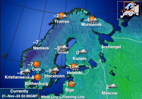 Svalbard Időjárás hőmérséklet térképen 