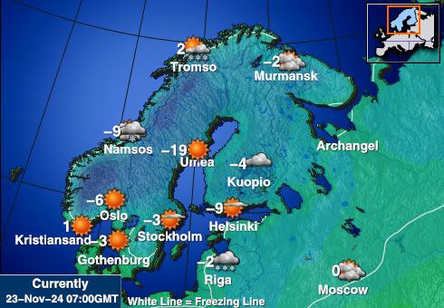 Svalbard Wetter Temperaturkarte 