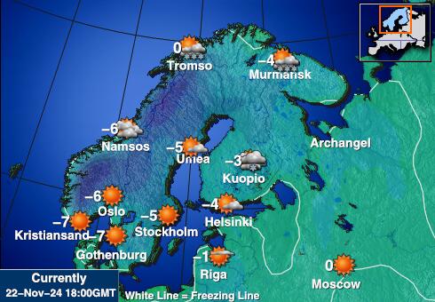 Rootsi Ilm temperatuur kaart 