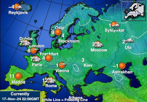 Šveits Ilm temperatuur kaart 