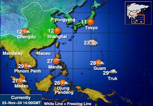 Taiwan Vejret temperatur kort 