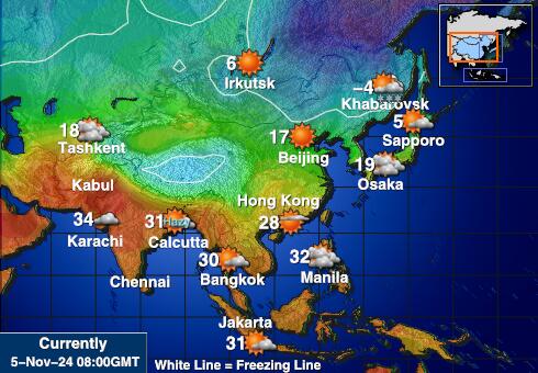 Tadżykistan Temperatura Mapa pogody 